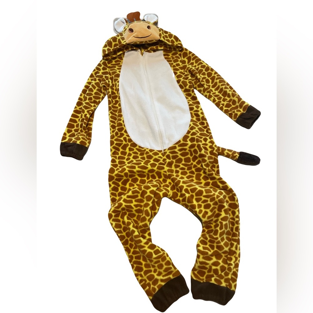 Giraffe One Piece Suit Kids Halloween Costume Fleece Size 5-6